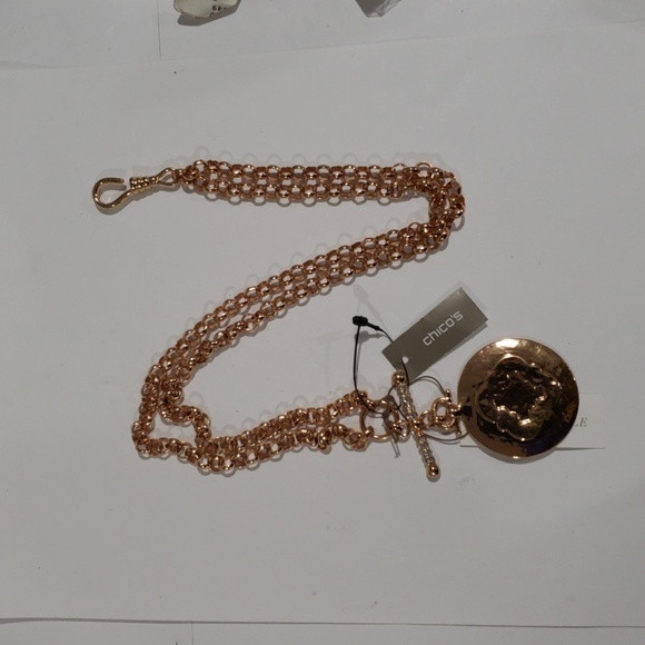 Chico's Rose Gold Crystal Convertible Necklace – Elegant Women's Fashion Jewelry - Picture 4 of 10